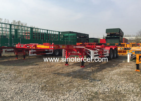 Q235 Thép Skeletal Semi Trailer WABCO phanh container Semi Trailer