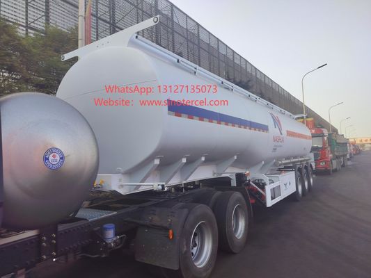 3Axles White Oil Tank Semi Trailer Với Capacity Loading 45CBM