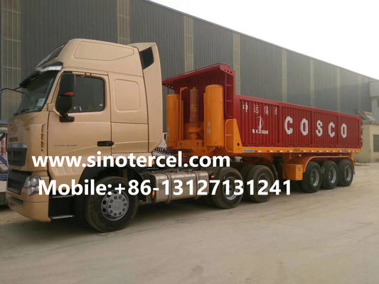 Loading Unloading Box Cargo Semi Trailer 53 Ft 3 axles 40-60Tons Đỏ
