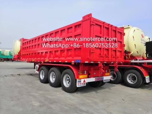 3 trục Dumping Tipper Semi Trailer 20-50CBM Mặt trước nâng thủy lực cho cát đá sỏi hiệu quả ngành công nghiệp khai thác mỏ và vận chuyển