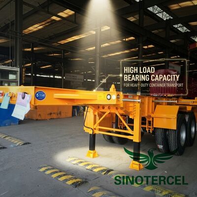 Semi-trailer loại thùng chứa xương 60T 40 ft Flatbed Semi-trailer