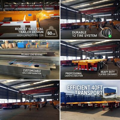 Tùy chỉnh 3 trục Flatbed Semi Trailer 6880mm 1310mm Wheel Base