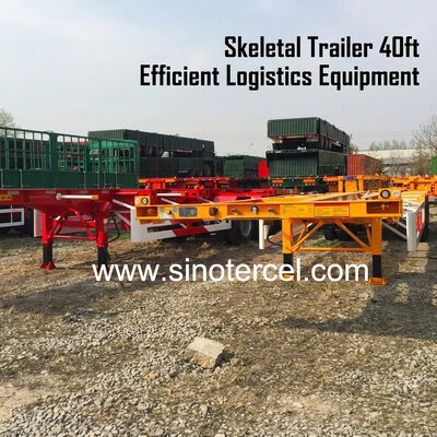 Q235 Thép Skeletal Semi Trailer WABCO phanh container Semi Trailer