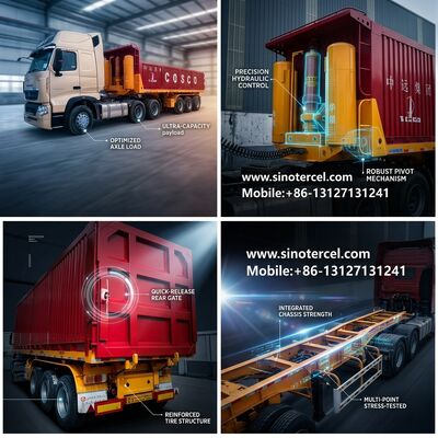 Loading Unloading Box Cargo Semi Trailer 53 Ft 3 axles 40-60Tons Đỏ