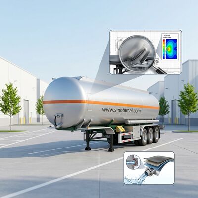 Q235 Thép cacbon thùng nhiên liệu Semi-trailer với một khoang cho vận chuyển hàng hóa lớn