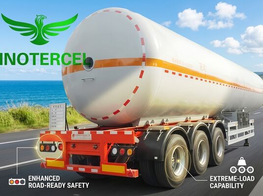 55000Ltr Tank Gas Semi Trailer Ba trục Lng Semi Trailer