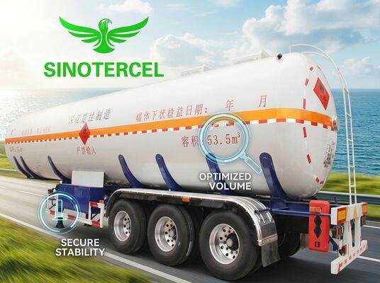 Mn Thép Tank Gas Semi Trailer Tank nhiên liệu 55000Liters Propane Semi Trailer