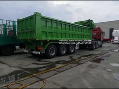 3 trục phía trước thang máy thủy lực Semi Dump 24CBM Tải xuống hiệu quả cao với một tấm ván