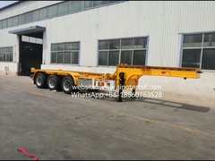 Container loại xương Semi-trailer màu vàng Khả năng chịu tải tuyệt vời 3 trục Thùng kéo