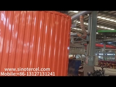 Semi-trailer hộp kín màu vàng với hai cửa bên sau cửa đôi 30-50 tấn